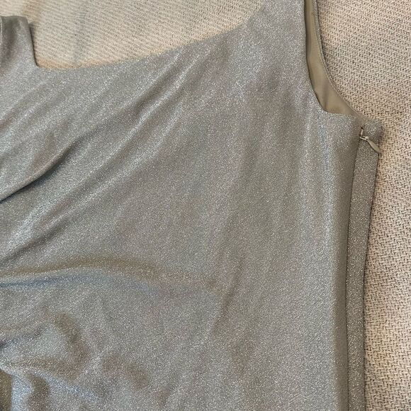 Adrianna Papell Metallic Midi Dress Size 14 NWT $169 Champagne Formal Cocktail - Picture 11 of 13